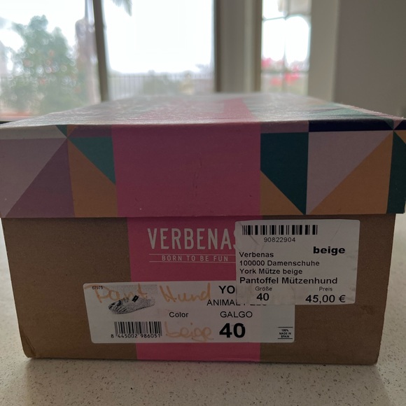 Not available in U.S.!! Verbenas York slippers, style Galgo, size 40 (Eur) - Picture 2 of 3